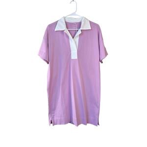 Everlane Short Sleeve Polo Shirt Dress Relaxed Fit Pink Mauve Medium NWT